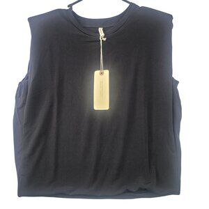 Lanston Philosophy Padded Shoulder Muscle Tank Lined Black Small